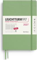 Leuchtturm 1917 Savaitinis akademinis planuoklis kietais viršeliais Leuchtturm1917 2027 EN A5, šviesiai žalias
