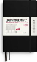 Leuchtturm 1917 Akademinis savaitinis planuoklis kietais viršeliais Leuchtturm 1917 2027 EN B6+, juodas