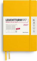 Leuchtturm 1917 Akademinis savaitinis planuoklis kietais viršeliais Leuchtturm 1917 2027 EN B6+, geltonas