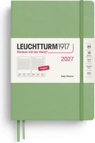 Leuchtturm 1917 Dienos planuoklis linijomis kietais viršeliais Leuchtturm 1917 2027 EN A5, šviesiai žalias