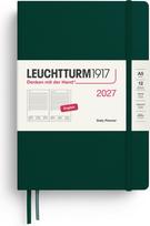 Leuchtturm 1917 Dienos planuoklis linijomis kietais viršeliais Leuchtturm 1917 2027 EN A5, tamsiai žalias