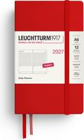 Leuchtturm 1917 Dienos planuoklis linijomis kietais viršeliais Leuchtturm 1917 2027 EN A6 raudonas