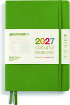 Leuchtturm 1917 Savaitinis planuoklis su taškuota užrašų knygele kietais viršeliais Leuchtturm 1917 Colourful Seasons 2027 EN A5, žalias