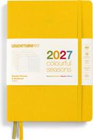 Leuchtturm 1917 Savaitinis planuoklis su taškuota užrašų knygele kietais viršeliais Leuchtturm 1917 Colourful Seasons 2027 EN A5, geltonas