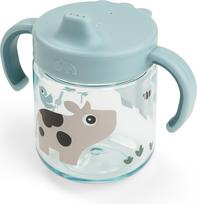 Done by deer Vaikiškas puodelis su rankenėlėmis Tiny Farm 260 ml, mėlynas