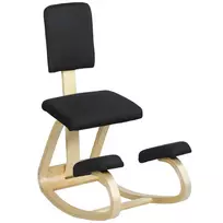 Ergonominis kelių kėdė, klūpėjimo taburetė, sveikatos kėdė namams, biurui, meditacijai, juoda