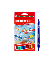 Flomasteriai dvipusiai KORES KORELLO 2 in 1, 10 vnt., dvipusiai