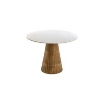 Apvalios formos valgomojo stalas baltos spalvos/bronzinės spalvos su marmuro dekoro stalviršiu ø 100 cm Leyda – Light & Living