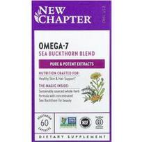 New Chapter, Omega-7 šaltalankių mišinys, 60 vegetariškų kapsulių