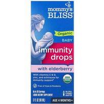 Mommy's Bliss, Ekologiški kūdikių imuniteto lašai su šeivamedžio uogomis, amžius 4 mėnesiai+, 3 fl oz (90 ml)