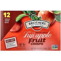 Brothers-All-Natural, Liofilizuoti vaisių traškučiai, Fuji obuoliai, 12 vienkartinių pakelių po 0,35 uncijos (10 g)