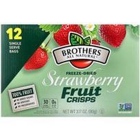 Brothers-All-Natural, Liofilizuoti vaisių traškučiai, braškių skonio, 12 vienkartinių pakelių po 0,26 uncijos (7,5 g)