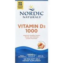 Nordic Naturals, Vitaminas D3 1000, apelsinas, 25 mcg (1000 TV), 120 mini minkštų gelių