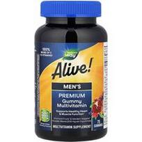 Nature's Way, Gyvas! ® Vyriški aukščiausios kokybės guminukai multivitaminai, apelsinų, vynuogių ir vyšnių, 75 guminukai