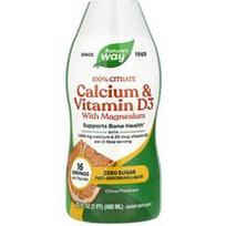 Nature's Way, Kalcis ir vitaminas D3 su magniu, citrusiniai vaisiai, 480 ml (16 skysčio uncijų)