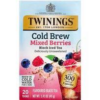 Twinings, Šalta ledinė arbata, juodoji arbata, mišrios uogos, nesaldinta, 20 arbatos pakelių, 40 g