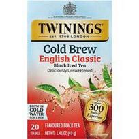 Twinings, Šaltai užplikyta ledinė arbata, juodoji arbata, angliška klasika, nesaldinta, 20 arbatos pakelių, 40 g