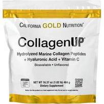 California Gold Nutrition, CollagenUP®, hidrolizuoti jūrinio kolageno peptidai su hialurono rūgštimi ir vitaminu C, natūralaus skonio, 464 g