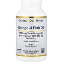 California Gold Nutrition, Norvegiški omega-3 žuvų taukai su EPA/DHA, citrina, 180 minkštųjų žuvų želatinos kapsulių (750 mg vienoje minkštojoje kapsulėje)