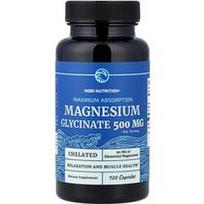 Nobi Nutrition, Magnio glicinatas, maksimali absorbcija, chelatinis, 120 kapsulių (250 mg vienoje kapsulėje)