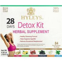 Hyleys Tea, 28 dienų detoksikacijos rinkinys, įvairių spalvų, 84 arbatos pakeliai folijos vokuose, 126 g