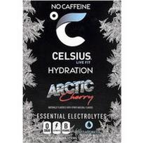 Celsius, „Live Fit“, hidratacija, būtini elektrolitai, be kofeino, arktinės vyšnios, 14 miltelių lazdelių po 7,43 g