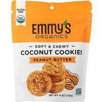Emmy's Organic Cookies, Minkšti ir kramtomi kokosiniai sausainiai su žemės riešutų sviestu, 113 g