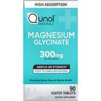 Qunol, Magnio glicinatas, 90 dengtų tablečių (150 mg vienoje tabletėje)