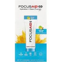 FITAID, „FocusAid® Go“, hidratacija + švari energija, melionų ir matės skonio, 14 miltelių pakelių po 4,5 g (0,16 uncijos)