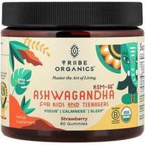 Tribe Organics, KSM-66® Ašvaganda, Vaikams ir paaugliams, Braškių skonio, 60 guminukų