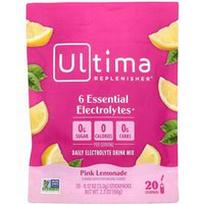 Ultima Replenisher, 6 būtiniausi elektrolitai, kasdienis elektrolitų gėrimo mišinys, rožinis limonadas, 20 pakelių po 0,12 uncijos (3,3 g)