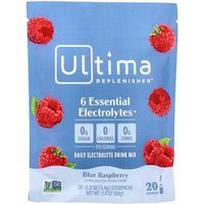 Ultima Replenisher, 6 būtiniausių elektrolitų, kasdienis elektrolitų gėrimo mišinys, mėlynųjų aviečių, 20 pakelių po 0,12 uncijos (3,4 g)