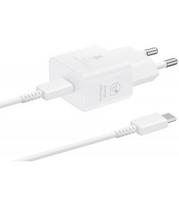 Originalus baltas Samsung 25W 1xUSB-C pakrovėjas + USB-C - USB-C 100cm laidas "EP-T2510EWE + EP-DN980BWE"