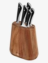 Jamie Oliver Tefal - Jamie Oliver Knife Set 5Pcs On Chef 15Cm + Paring 9Cm + Utility 12Cm + Santoku 16,5Cm + Bread 20Cm - Peilių rinkinys - Sidabro