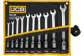 Jcb Raktų rinkinys JCB-5010R, 10 vnt., 8-21 mm, CrV, antikorozinis, sukamasis mechanizmas, laikymo maišas