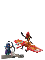 PLAYMOBIL - Hero Drone Fight With Evil Nin - Veiksmo figūrėlės - Raudona