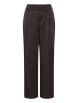 Gina Tricot - Pleated Satin Trousers - Plačios kelnės - Ruda