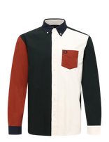 Fred Perry - Colour Block Oxford Shirt - Laisvalaikio marškiniai - Žalia
