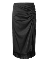 Pieces - Pcanne Mw Frill Midi Skirt Wvn D2D - Iki kelių ir midi sijonai - Juoda