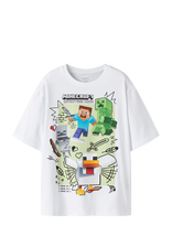 Name It - Nkmsena Minecraft Ss Nreg Top Box Bfu - Marškinėliai trumpomis rankovėmis - Balta