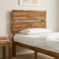Gyvos kraštinės lovos galvūgalis ROSTOCK Natūrali 80 cm