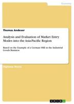 Analysis and Evaluation of Market Entry Modes into the Asia-Pacific Region: Based on the Example of a German SME in the Industrial Goods Business