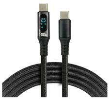 Kabelis su LCD ekranu | USB-C | 100 cm | Greitas įkrovimas 5.00A / 20V (100 W) | Power Delivery 3.0