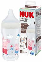 Kūdikių buteliukas Nuk Perfect Match Peppa Pig, 260 ml, 3 mėn., skaidri sp./mėlyna sp./rožinė sp.