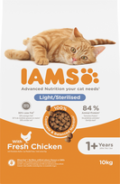 IAMS sausas maistas sterilizuotoms katėms su vištiena, 10 kg 10 kg