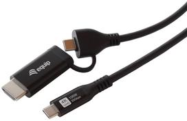 Adapter AV Equip Equip Adapter USB-C->USB-C+HDMI PD100W 4K/ 60Hz 3.00m Alu. | 128437 | 4015867244227