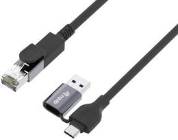 Adapter USB Equip Equip Adapter GigaBit USB-C+A->RJ45 St/St 5.00m Black | 133104 | 4015867244142