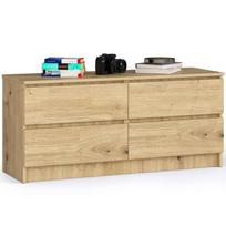 Komoda AKORD K120, 4 stalčiai, rudos spalvos, 120 × 55 × 40 cm