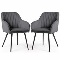 Valgomojo kėdės FLORENCE, 2 vnt, pilkos/juodos spalvos, 54,5 × 82 × 58 cm