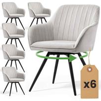 Valgomojo kėdės TURNO, 6 vnt, pilkos spalvos, 55 × 83 × 58 cm
